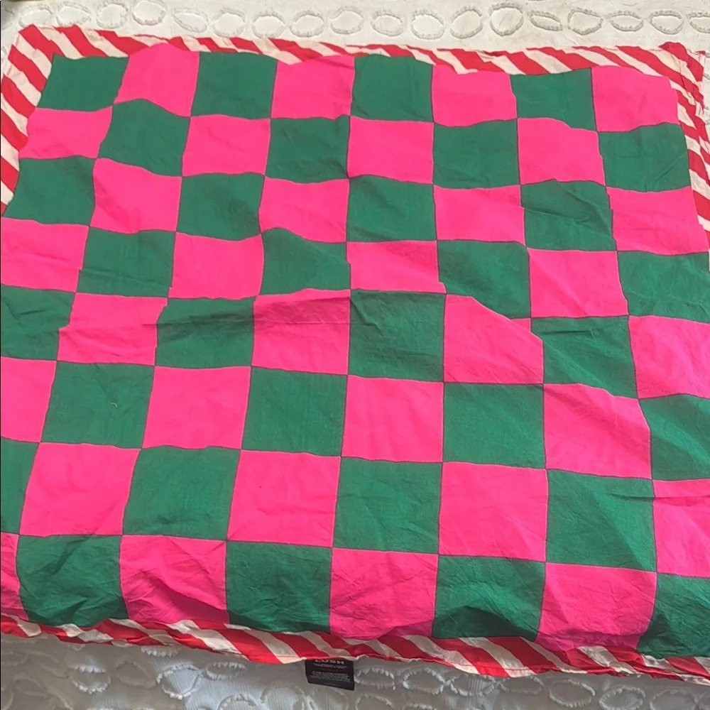 Lush Pink and Green Checkered scarf